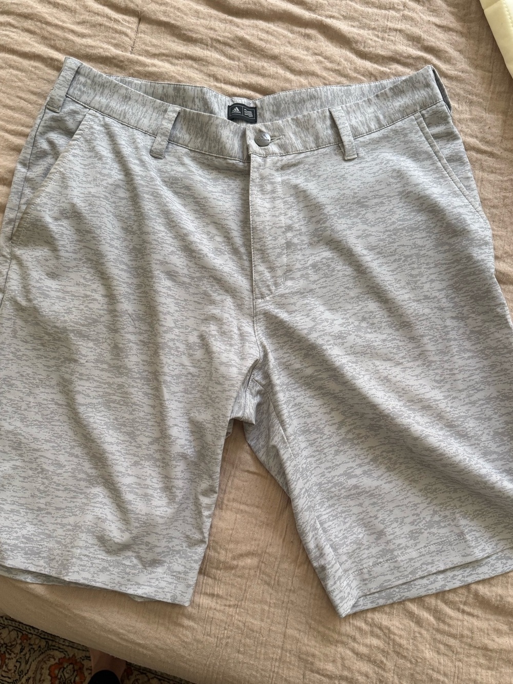 adidas Light Gray Patterned Athletic Shorts